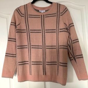 NWT Light Pink and Silver Thread Bottom Ribbed Sweater Size Small